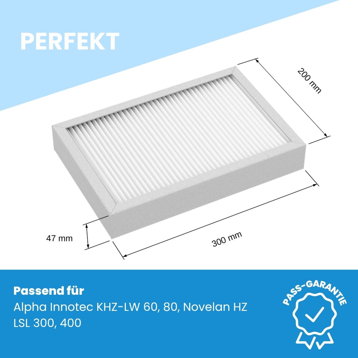Filter passend für Novelan HZ LSL 300, 400 - Ersatzfilter 2x G4