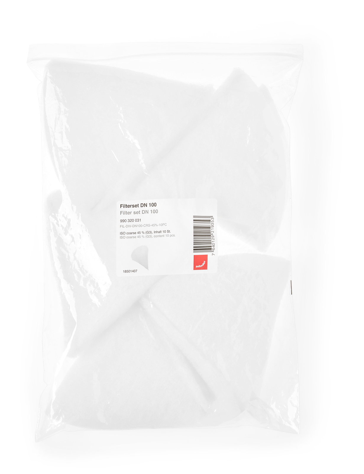 Zehnder DN 100 LUNA - Originalkegelfilter-Set 10x G3