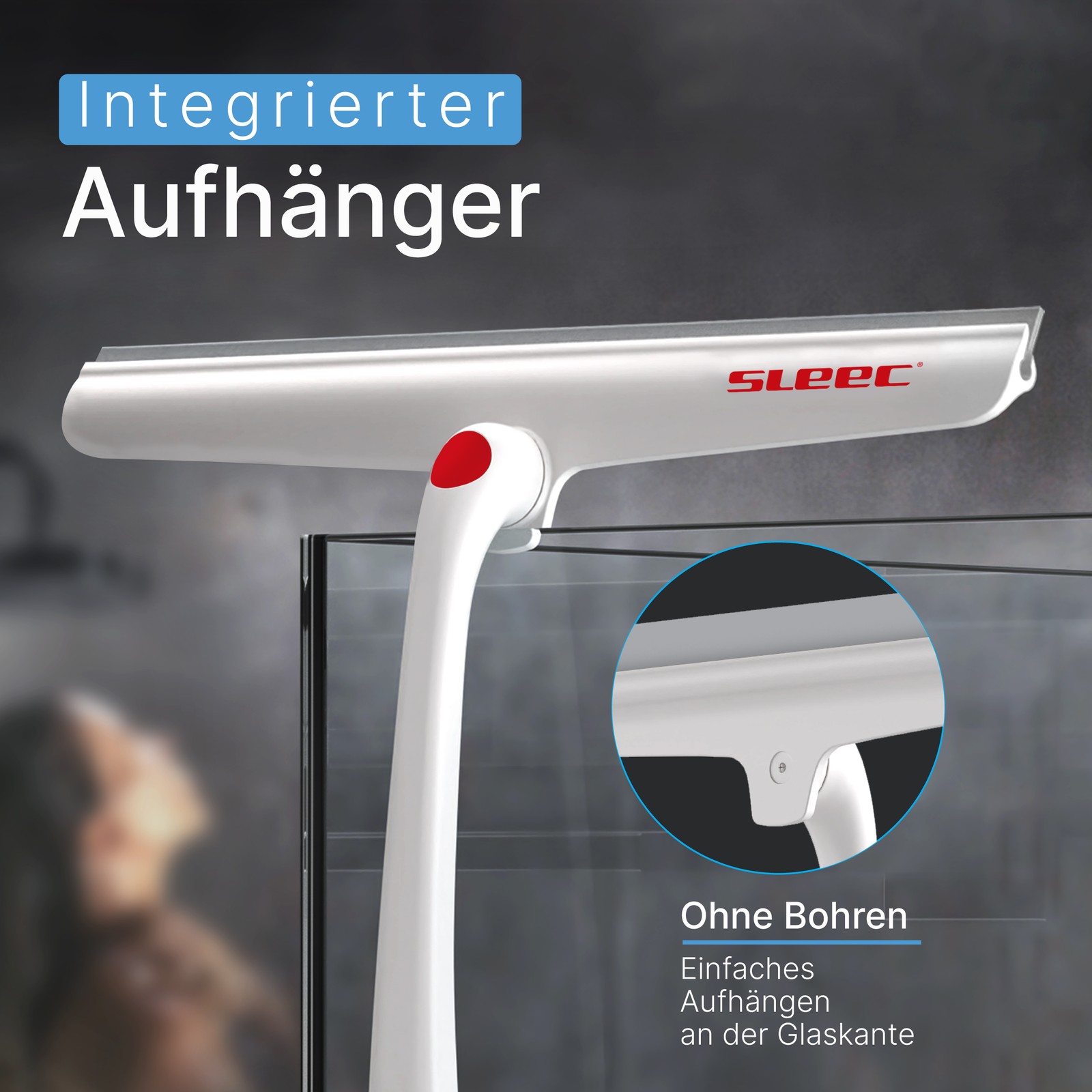 SLEEC Cleanline 360° Duschabzieher lang Rot/Weiss
