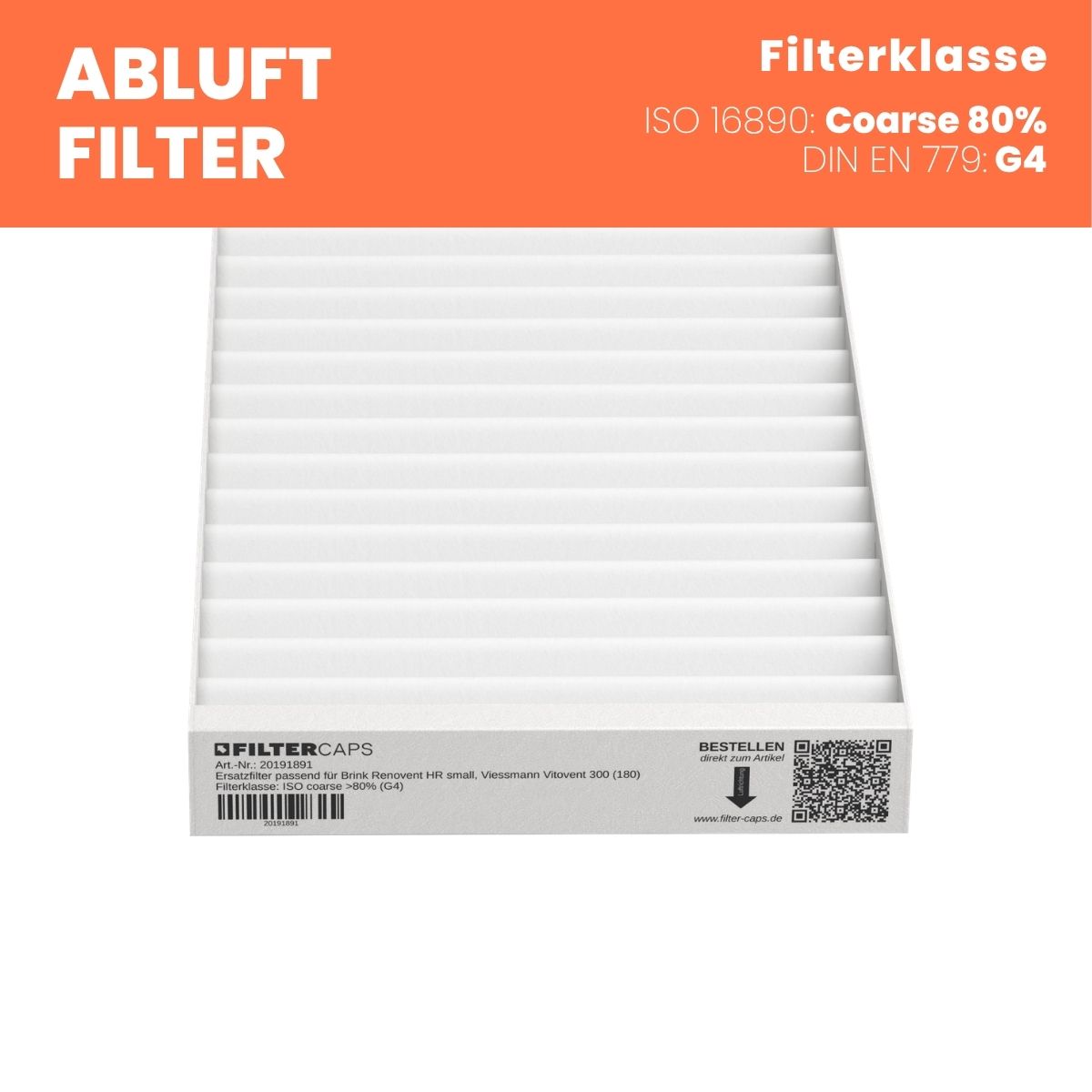 Filter passend für Viessmann Vitovent 300 (180) - Ersatzfilter-Set G4, F7