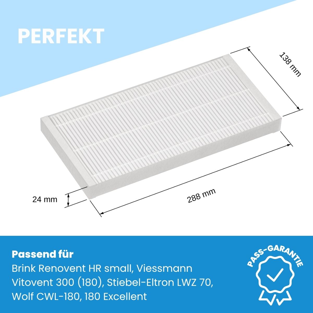 Filter passend für Viessmann Vitovent 300 (180) - Ersatzfilter 2x F7