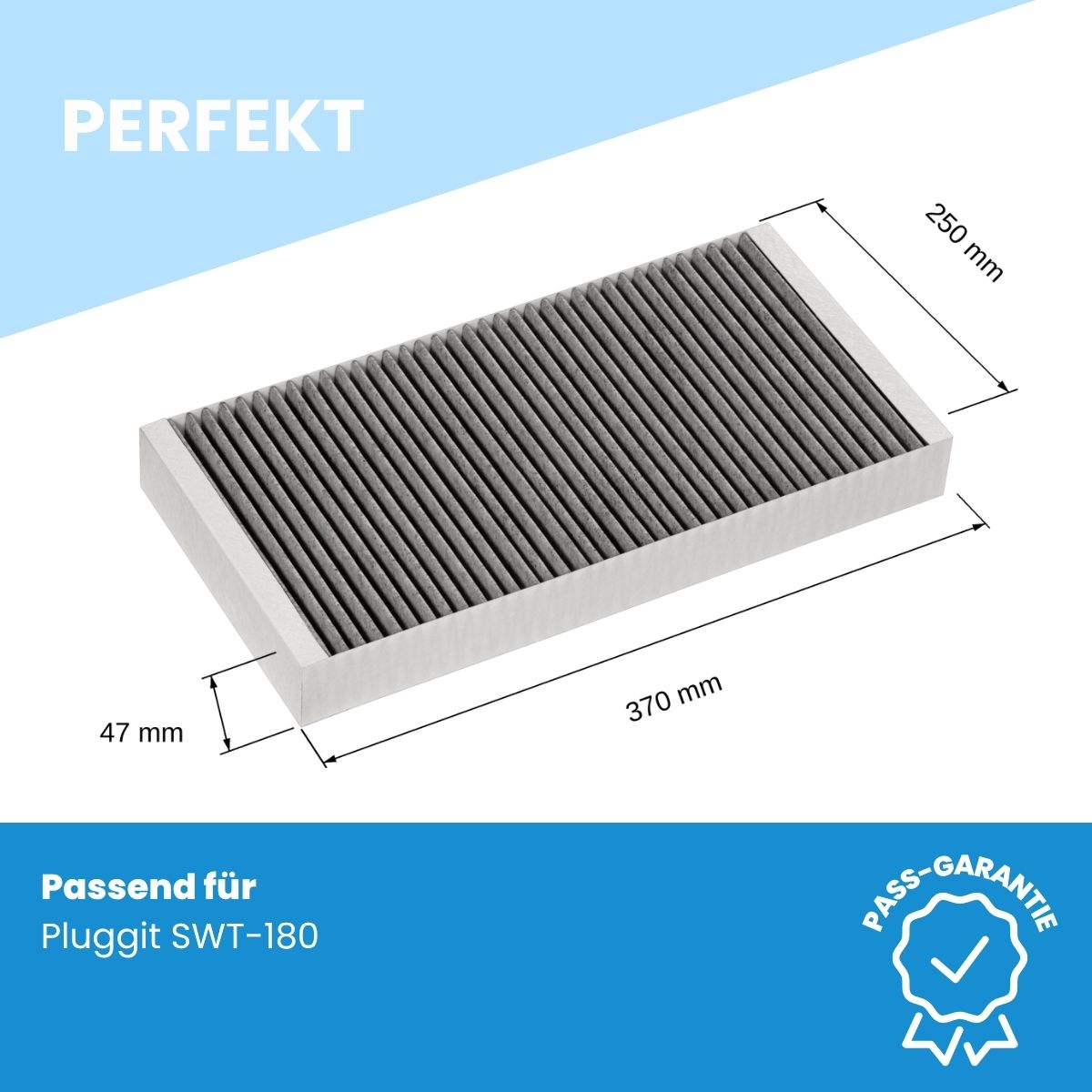 Filter passend für Pluggit SWT 180 - Ersatzfilter 1x F7 Aktivkohle