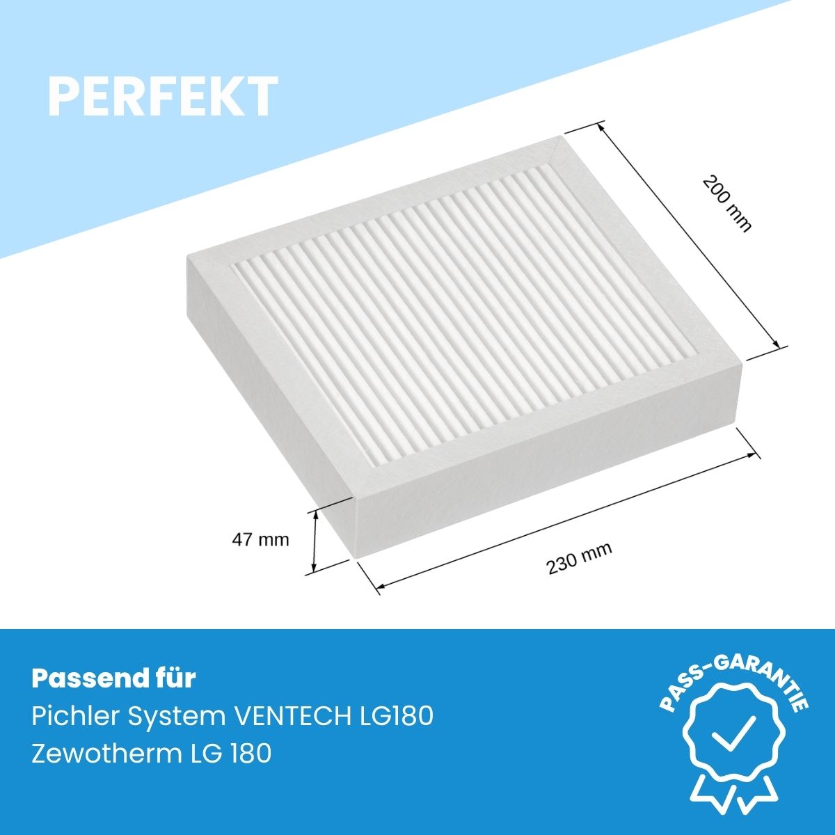 Filter passend für Pichler LG 180 System VENTECH - Ersatzfilter 1x F7