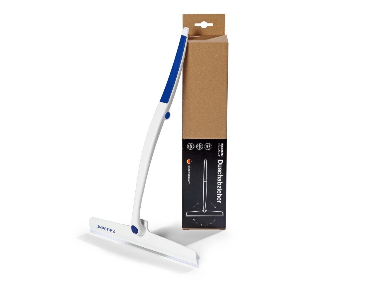 SLEEC Cleanline 360&deg; Duschabzieher lang Blau/Weiss