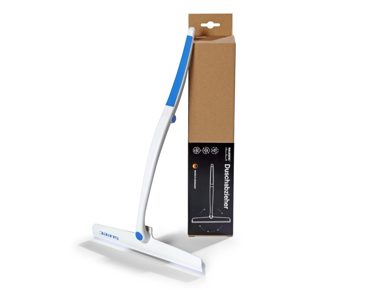 SLEEC Cleanline 360° Duschabzieher lang Hellblau/Weiss