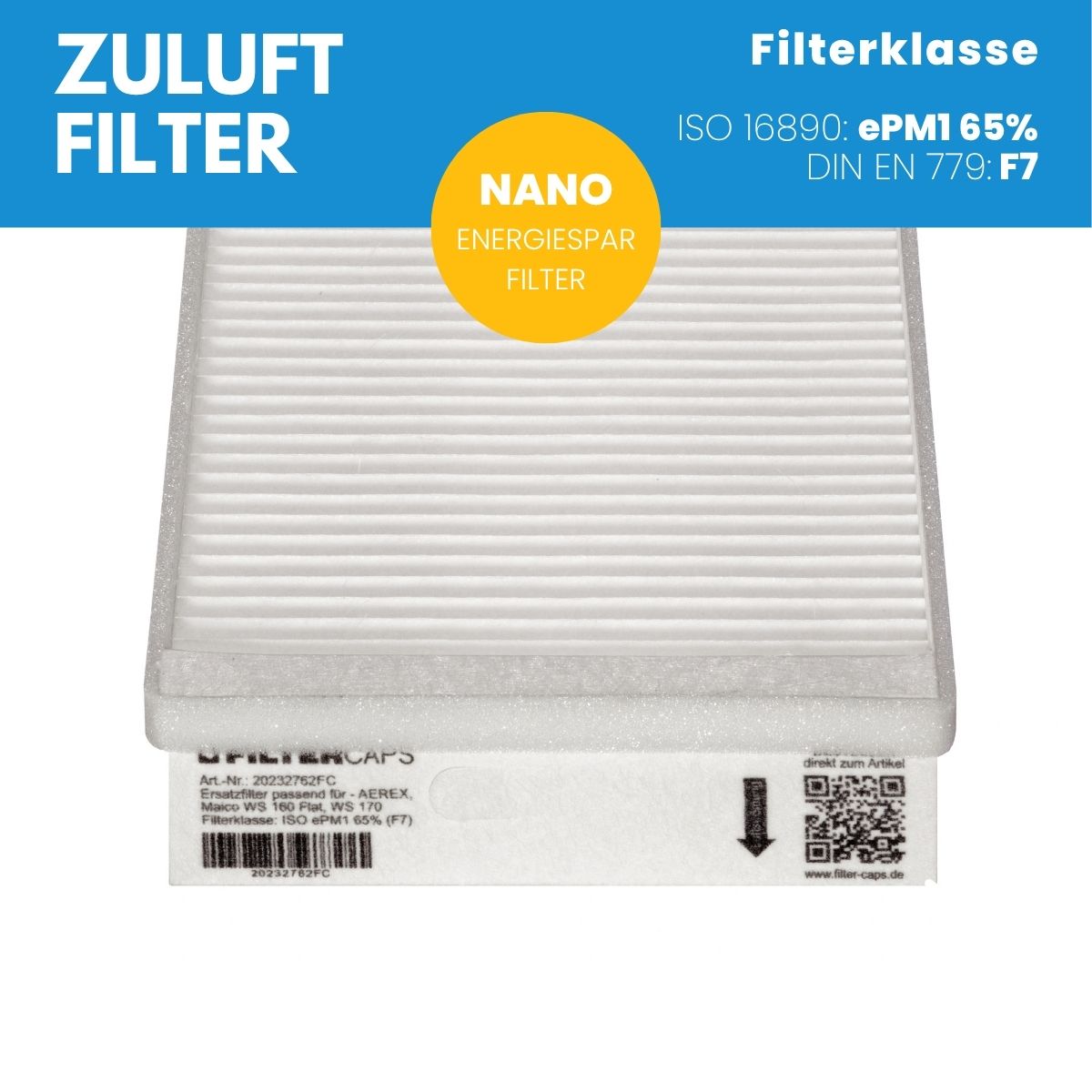 Filter passend für Aerex Reco-Boxx 170 - Ersatzfilter 1x F7