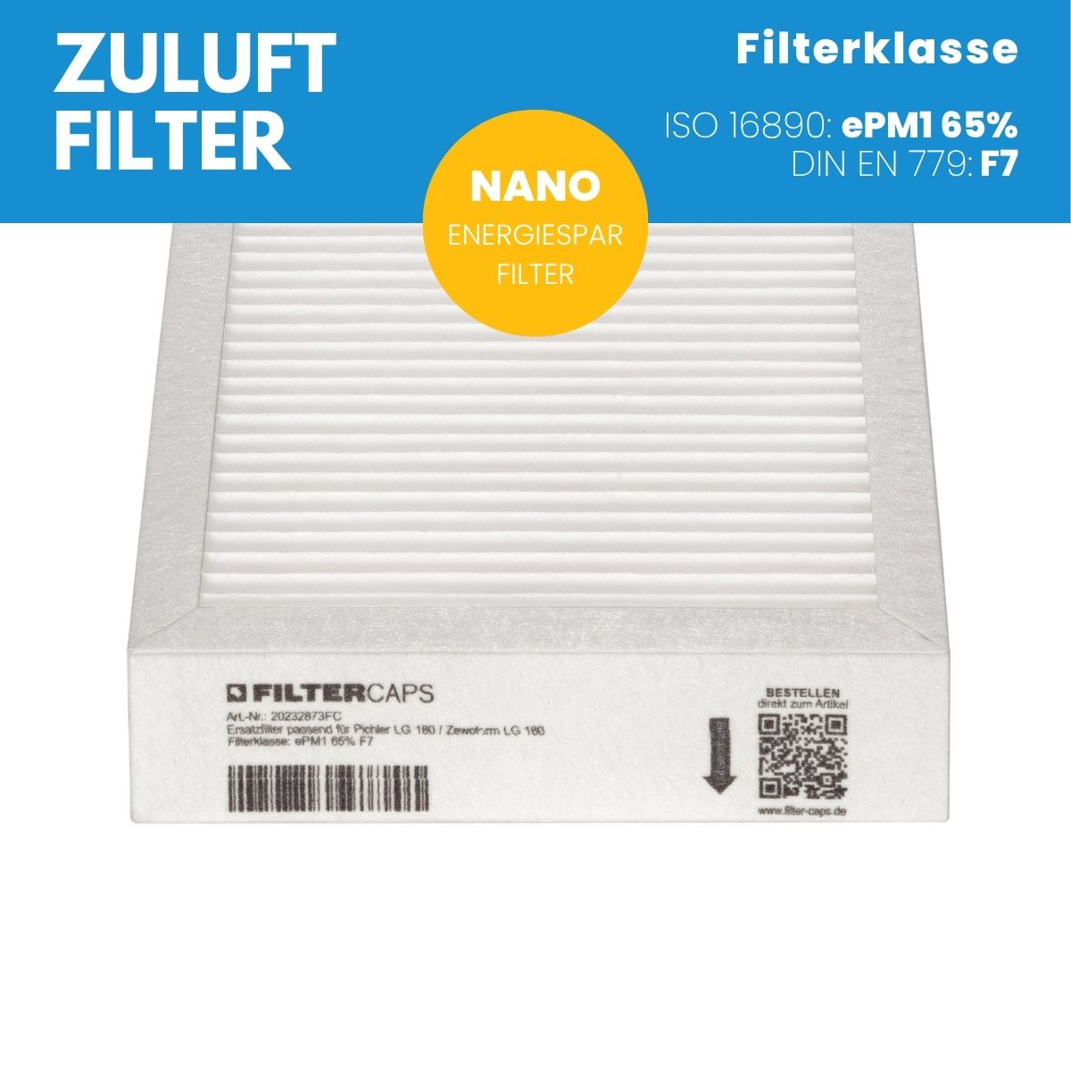 Filter passend für Pichler LG 180 System VENTECH - Ersatzfilter 1x F7