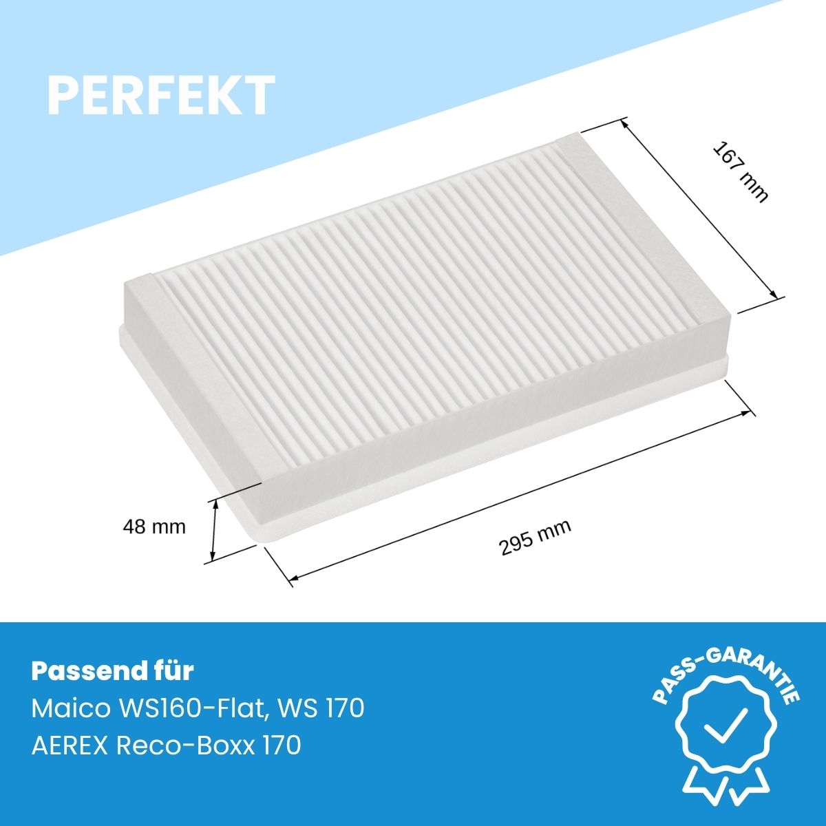 Filter passend für Maico WS 160 Flat, WS 170 - Ersatzfilter F7