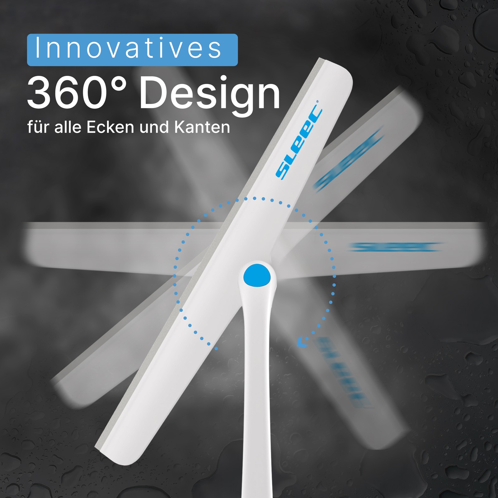 SLEEC Cleanline 360° Duschabzieher lang Hellblau/Weiss