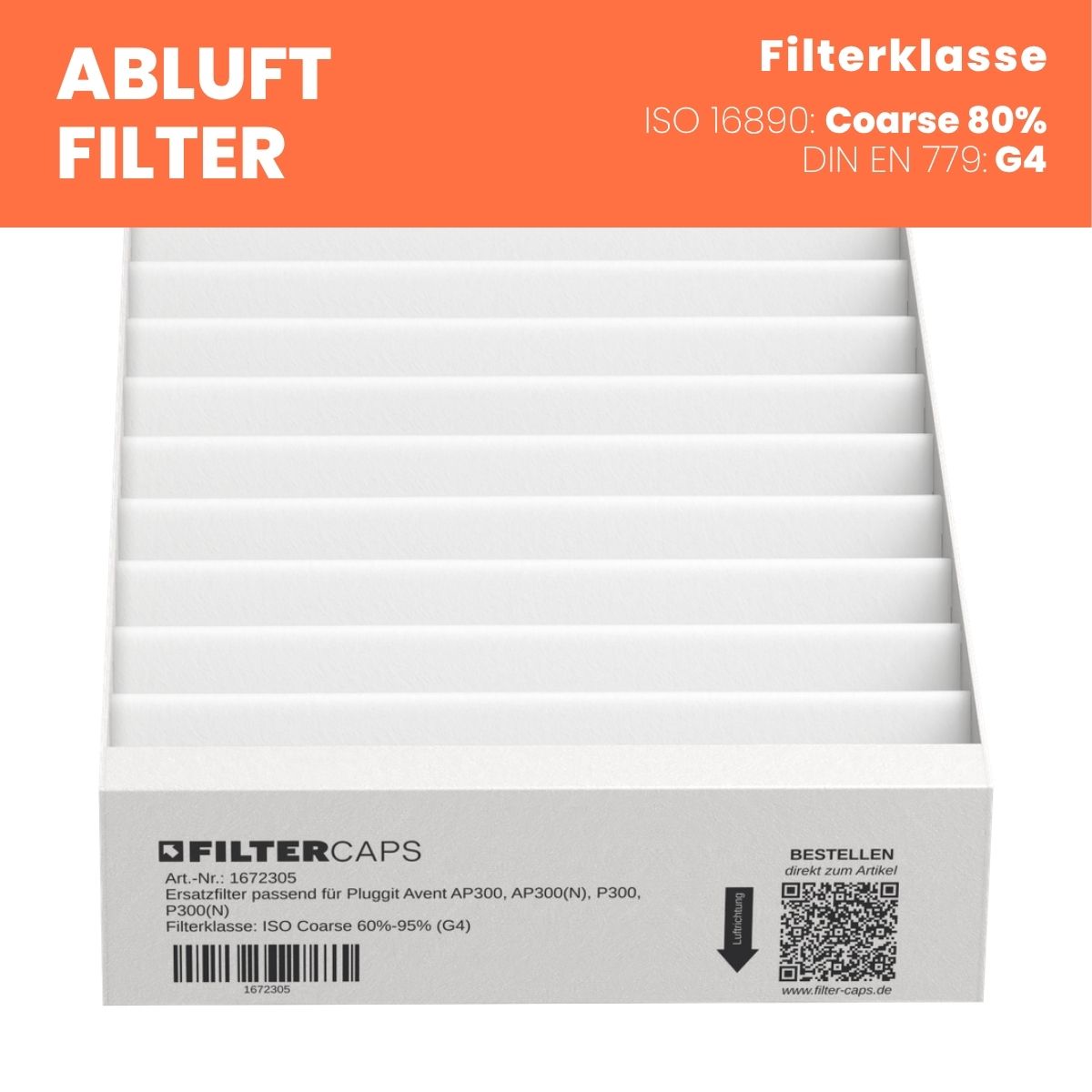 Filter passend für Pluggit Avent P300 (N) - Ersatzfilter-Set 10x G4