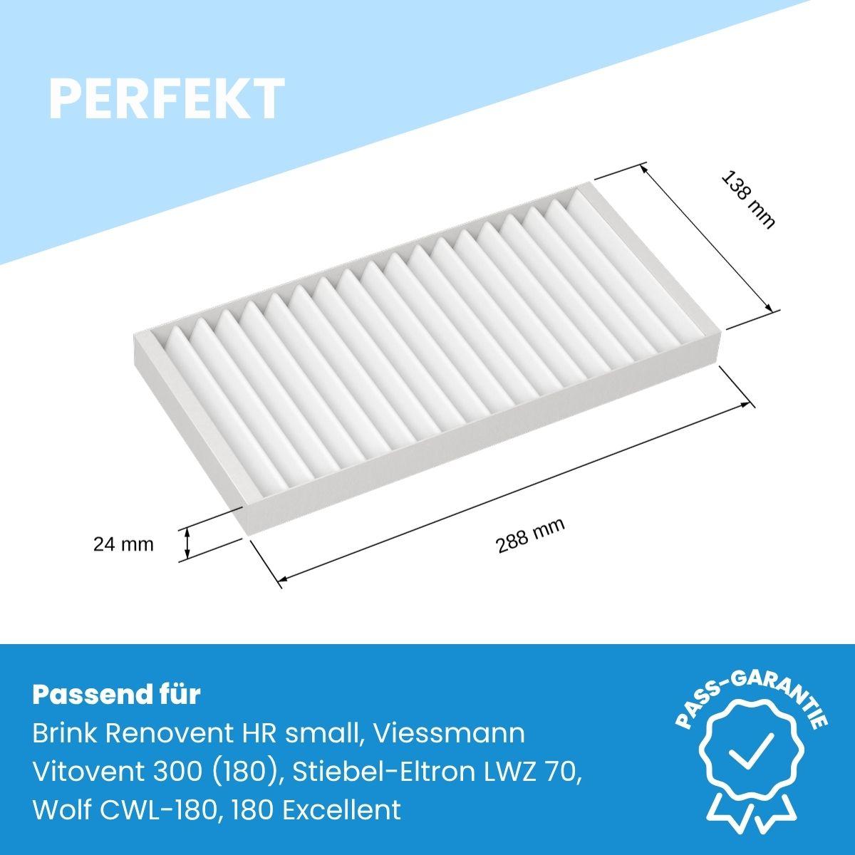 Filter passend für Viessmann Vitovent 300 (180) - Ersatzfilter 2x G4