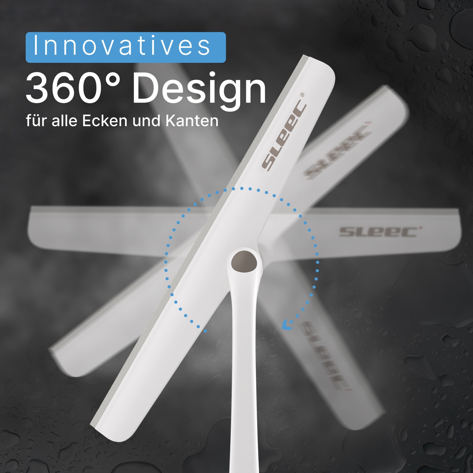 SLEEC Cleanline 360° Duschabzieher lang Grau/Weiss